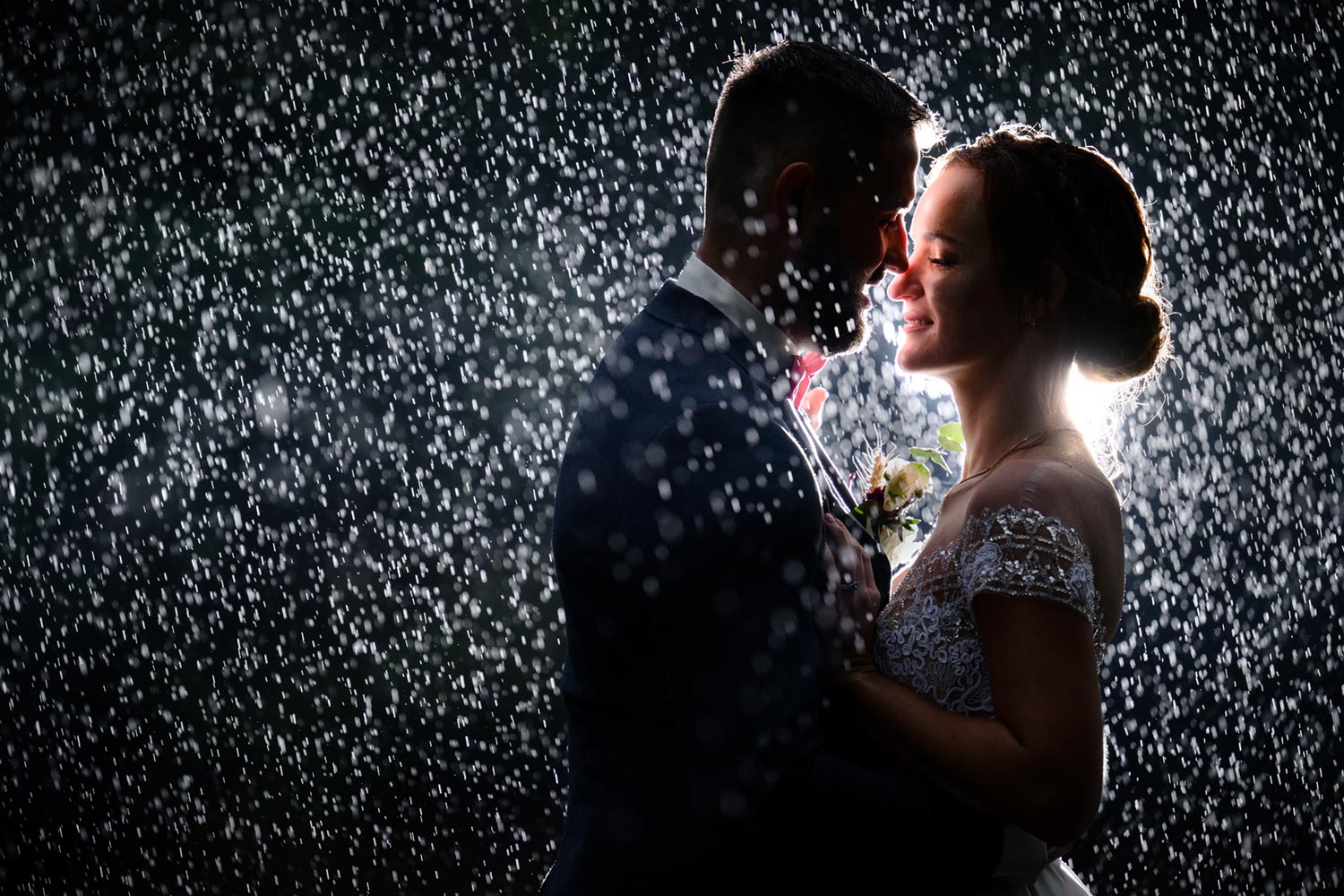 Prague wedding photography on rainy day