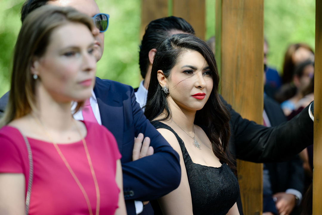 Wedding guests watching the ceremony. Wedding in Celadna.
