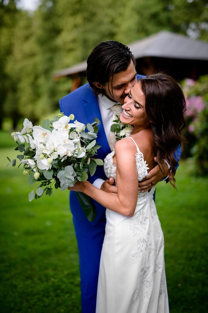 smiling luxury bride at prague wedding