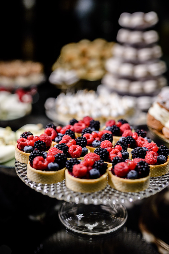 A variety of fruit tarts served at a wedding reception in Obelisk Winery.